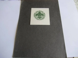 Skautské exlibris Václav Grégr – Lilie | Zb. Dolatowski, zelený tisk, list 21x14,5 cm (grafika 7x6,5 cm)