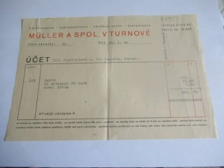 Turnov - Müller a spol. - Knihtiskárna, nakladatelství, návštěvní ústav, stereotypie - 1944