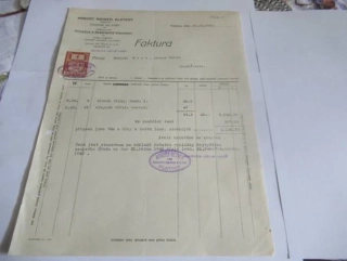 Klatovy - Arnošt Weiner - Továrna na kůže, podevše a řemenové krupony - 1940
