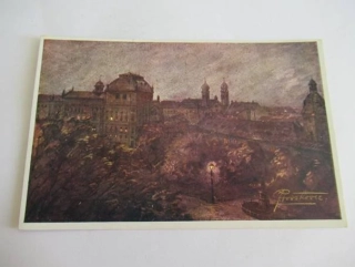 Josef Proškovec: Plzeň, divadlo za večera