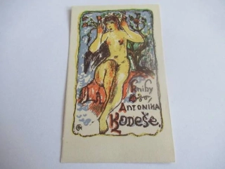 Originální Litografie Exlibris Oldřich Karel – Knihy Antonína Kodeše (9,5 x 6 cm)