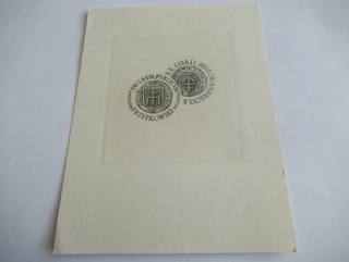 Originální Mědirytina Exlibris Museum Publicum Przypkowski – Motiv Historické pečetě a erby – Bogusław Brandt (15 x 11 cm)