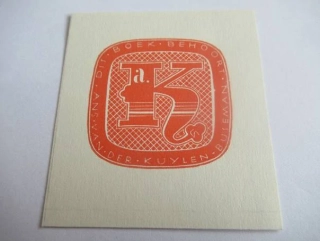 Exlibris Ans van der Kuylen-Buseman – Prof. Toni Hofer – X2 dřevoryt, 6 × 5,5 cm