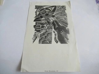 Profesionální originální Exlibris Dr. Jiří Kačer – Motiv Ženský akt – Anna Grmelová (19x12 cm)