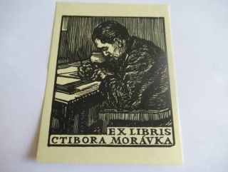 Exlibris pro Ctibora Morávka – Karel Tondl (11x8,5 cm) – X2 (Dřevoryt)