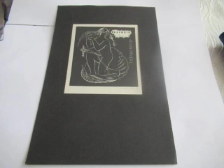 Exlibris Milan Friedl – Rostislav Michal, cca 1980 – originální linoryt X3, motiv zrození Venuše, v paspartě 22,5x15,5 cm, exlibris 13,5x12 cm