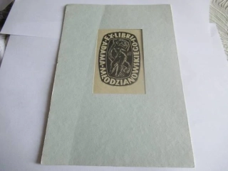 Exlibris – Adama Młodzianowskiego – Jerzy Jarmuszkiewicz – Dvě propletené postavy – 12,5×8,5 cm – zinkografie (cynkografia)