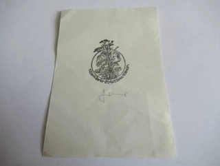 Exlibris – Kristiina Vahar – Lembit Lõhmus – motiv: Kruhová florální kompozice s lučním kvítím a travinami – rozměry 10×7 cm – dřevoryt (X2) – rok 1984