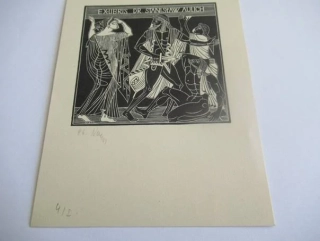 Exlibris – Dr. Stanisław Aulich – Árpád Dániel Nagy – Antický výjev s taseným mečem – 14×10,5 cm