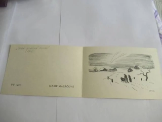 Sběratelská PF 1987 – autor: Alois Moravec – motiv Chudá ladařská rodina, tisk (15 × 10 cm)