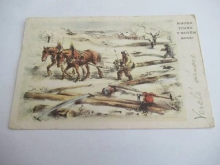 V. Paláška: muži a koně v zimě