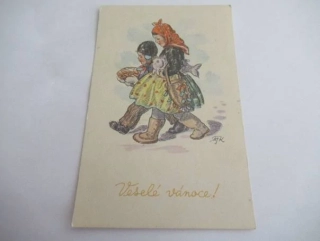 Dívka s chlapcem na sněhu