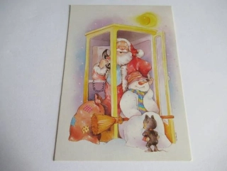 Santa se sněhulákem