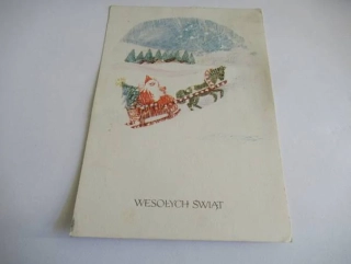 Santa na saních se stromečkem