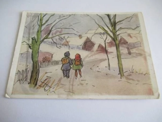 Z. Baloun - Děti v zasněžené vesnici