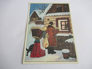 J. Lada - Lidé u okna chaloupky