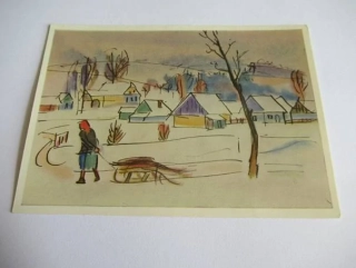 Z. Baloun - žena se saněmi