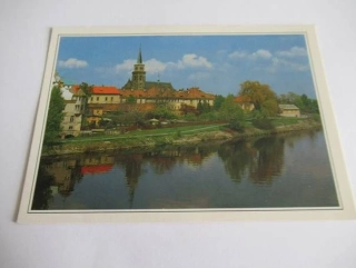 Nymburk - panoráma města s kostelem sv. Jiljí a řekou Labe