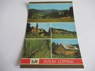 Dolní Lomná - Pohled do údolí říčky lomné, Polana - rekreační středisko Dolu 1. Máj