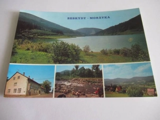 Beskydy - Morávka - Přehrada, hotel Morávka, peřeje na říčce Morávce..