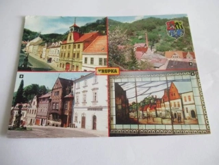 Krupka - Stará radnice na náměstí, starý městský pivovar, muzeum v Husitské ulici, okno v v domě č. 20 na náměstí
