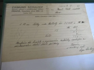 Praha - Zikmund Schulhof - obchod suknem a podšívkovými látkami - 1928