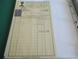 Praha - Josef Kubias - Výroba razítek a ražených nálepek - 1930