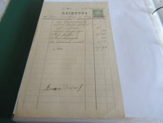 Starý účet s kolkem - 1887