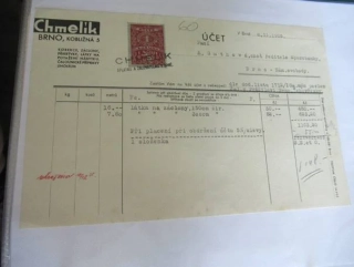 Brno - Chmelík - Koberce, Záclony, Přikrývky, látky na potažení nábytku, čalounické přípravy, linoleum - 1935