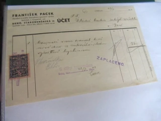 Brno - František Pacek - Stavební a umělé klempířství, specielní výroba ledniček a koupacích van - 1933