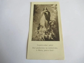 Neposkvrněné početí. Bud pozdravena na stotisíckráte, O Maria, panno čistá!