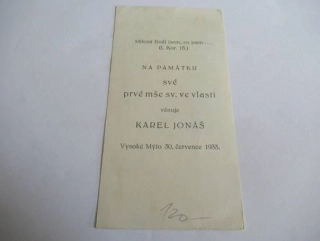 Matko lásky hodná, oroduj za nás! - Karel Jonáš, Vysoké Mýto