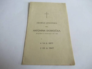 Zbožná upomínka - Antonín Doskočil, Hnátnice