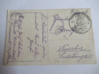 Polní pošta - Radiumbad Brambach 23.4. 1941