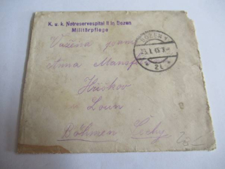 K. u. k. Notreservespital - Bozen 23.1. 1915