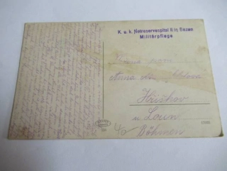 Polní pošta - K. u. k. Notreservespital, Bezen-
