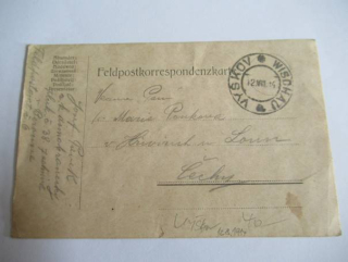 Polní pošta - Vyškov - 12.8. 1914