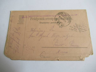 Polní pošta - Tábor 21.9. 1915