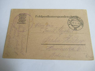 K. U. K. Feldpostamt -  23.1. 1915  - č. Razítka 66