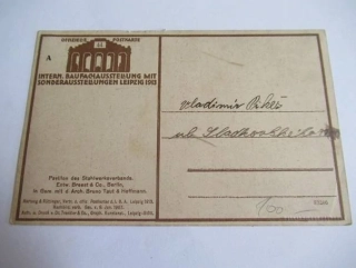 Polní pošta - Mezinárodní stavební výstava 1913