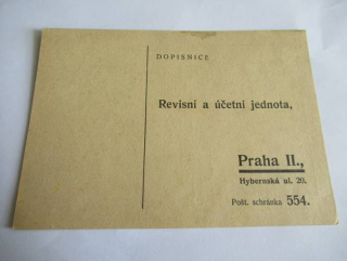 Dopisnice - Revisní a účetní jednota - Praha II.