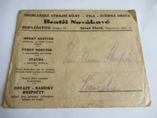  Bratři Novákové, truhlářské strojní dílny - Horažďovice