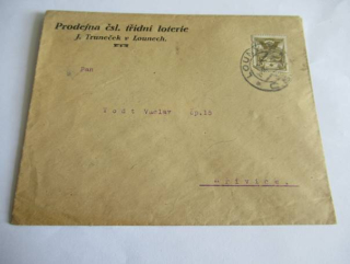  Prodejna čsl. třídní loterie - J. Truneček - Louny