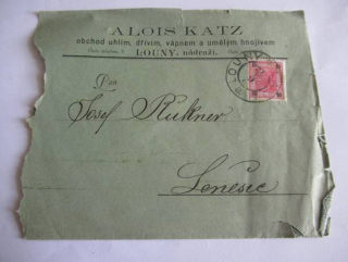 Alois Katz, obchod s uhlím, dřívím, vápnem a umělým hnojivem - Louny