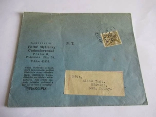  Tiskopis - Sekretariát Volné Myšlenky Čekoslovenské - Praha II.