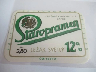 Pražské pivovary - Staropramen - Ležák světlý 12°