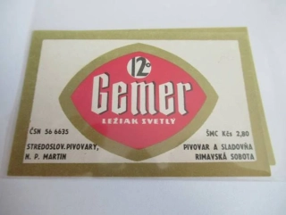 Pivovar a sladovna Rimavská Sobota - Gemer - Světlý ležák 12° 