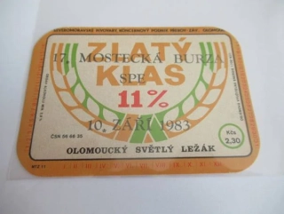 Severomoravské pivovary, závod Olomouc - Zlatý Klas - Olomoucký světlý ležák 11°