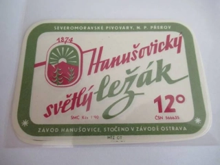 Severomoravské pivovary, závod Přerov - Hanušovický ležák - Světlý ležák 12°