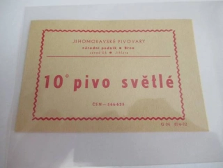 Jihomoravské pivovary,Závod Brno, Jihlava - 10° pivo světlé